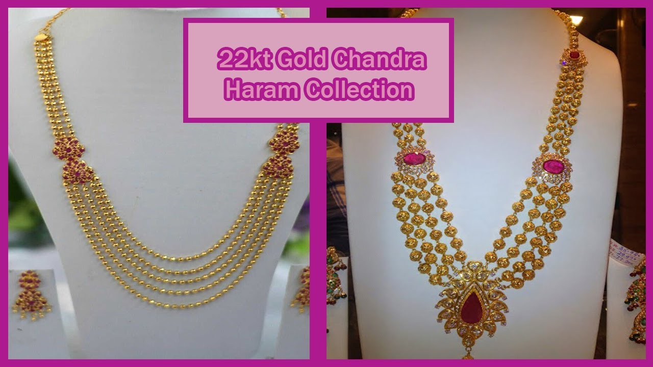 Chandraharam designs in gold with weight Clearance