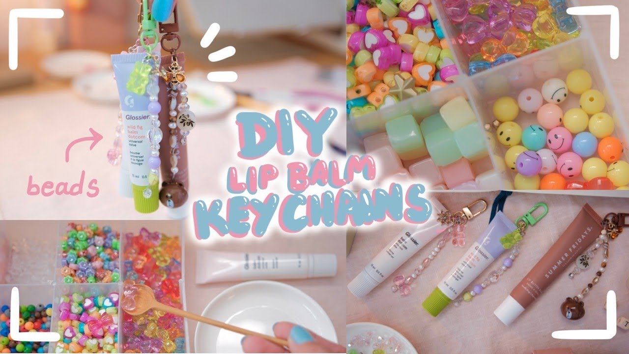 DIY beaded lip balm key-chains 🎀