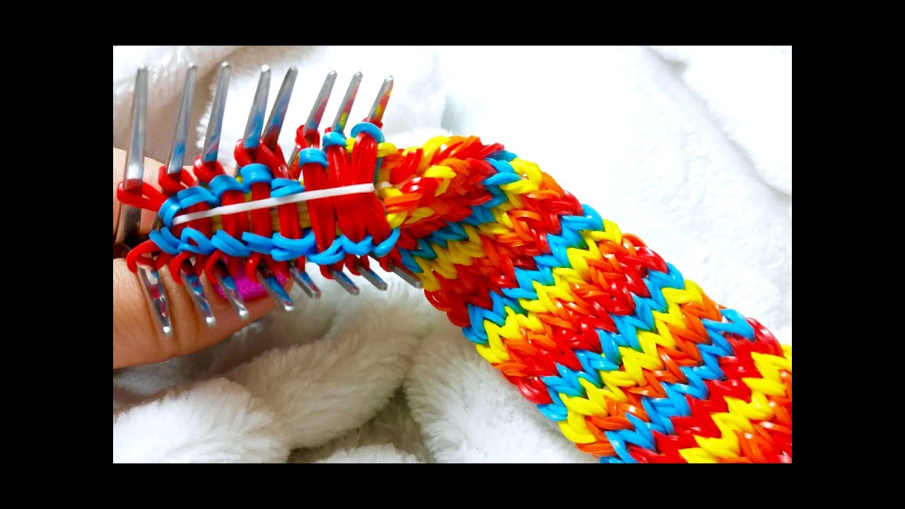 Rainbow Loom-Pulseira de Elásticos ESCAMA DE DRAGÃO ESTILOSA-Gomitas-Loom Bands BRACELET