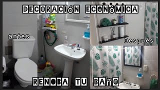 Renovación de Baño Económica/Creamos estante colgante/Agregamos Decoración 🤗✨