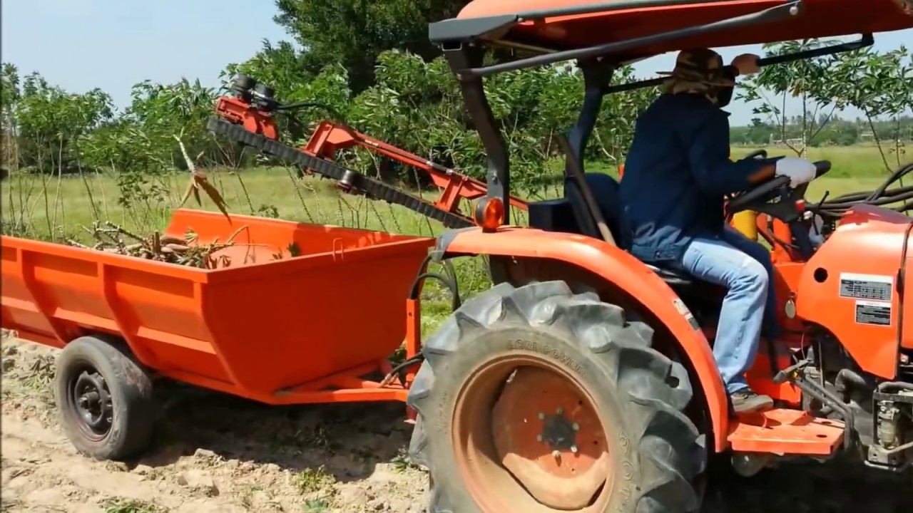 เครื่องเก็บเกี่ยวมันสำปะหลังแบบกึ่งอัตโนมัติ (semi automatic cassava