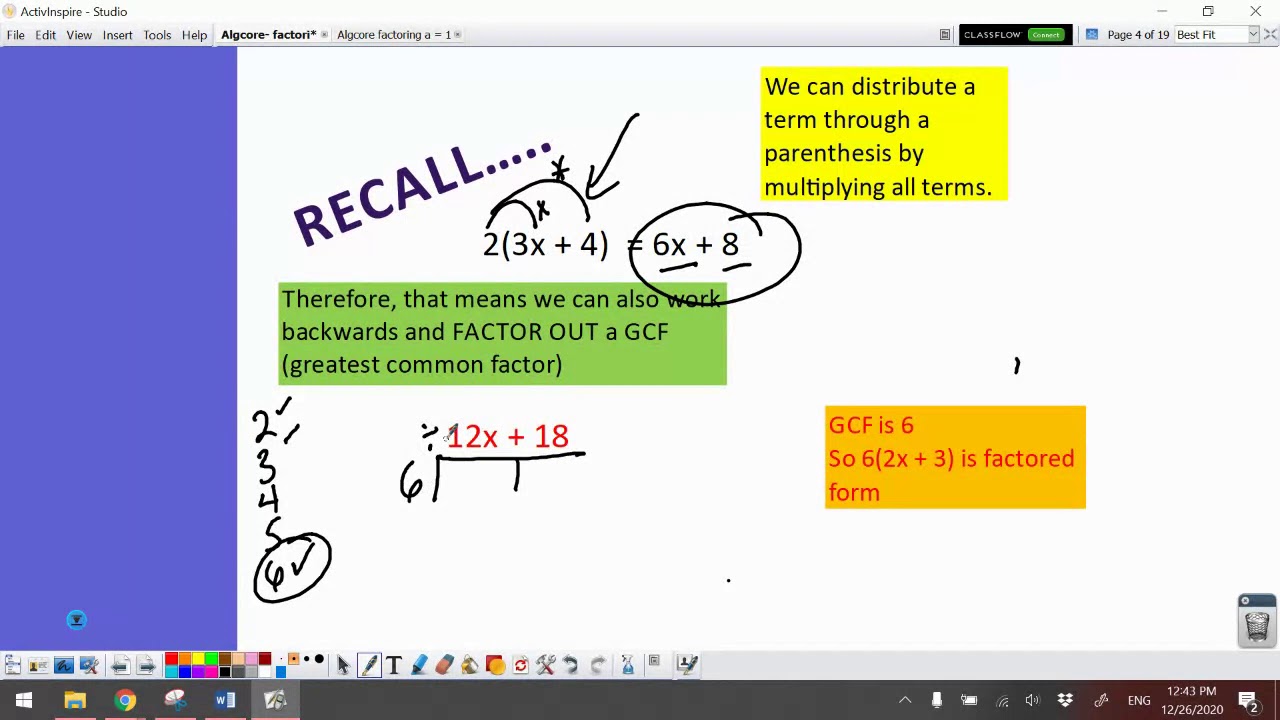 Factor out gcf day 1
