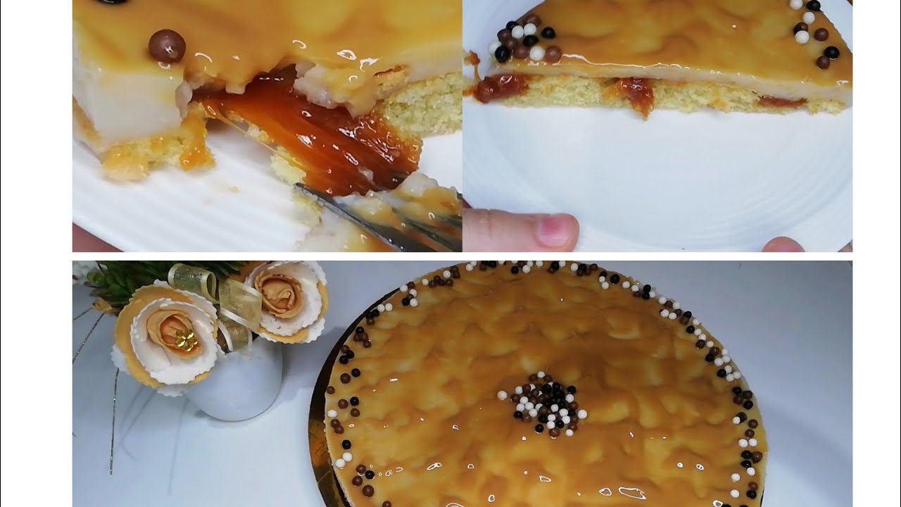 كيكة  باردة بالكراميل🥧 مع واحد التعليكة في الوسط دايزها الكلام😋😋 متشبعوش منها 🥧