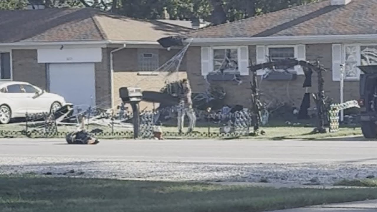 Woman Trashes Halloween Display in Toledo, Ohio