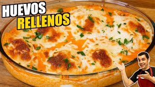 HUEVOS en SALSA AURORA rellenos rápidos y deliciosos