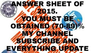 Life Science Answer Sheet Of 2015