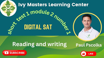 Digital SAT reading and writing short practice test 1 module 2 number 1 | easier set || Ivy Master