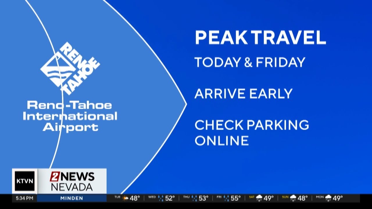 Peak travel days at Reno-Tahoe International Airport