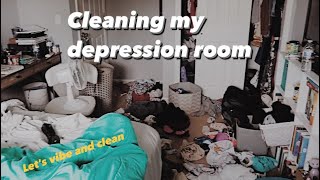 Cleaning my depression room | clean with me | cleaning motivation