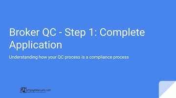 1-A-1 Broker QC-Step 1 - Complete Application - One Minute Training