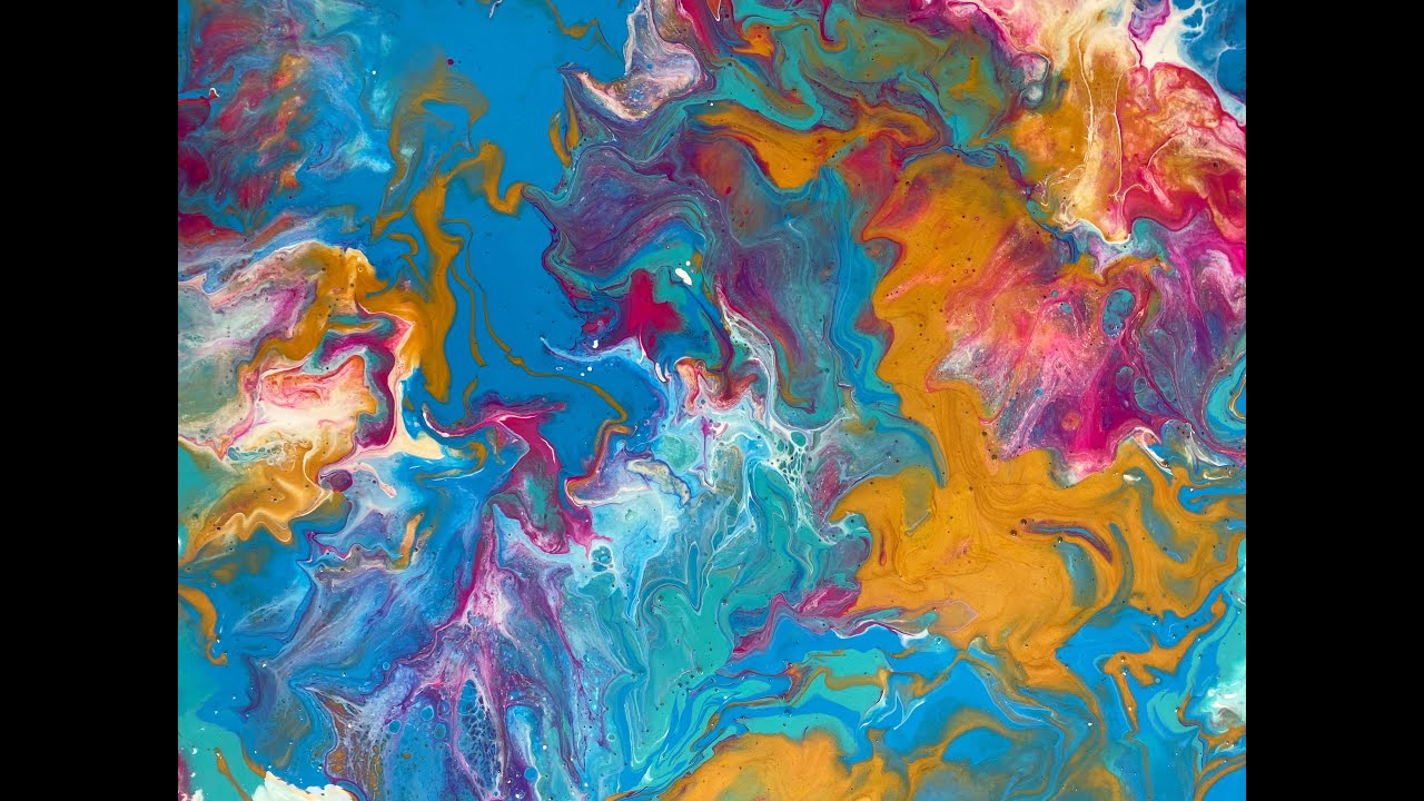Acrylic Pour for kids using glue and paint