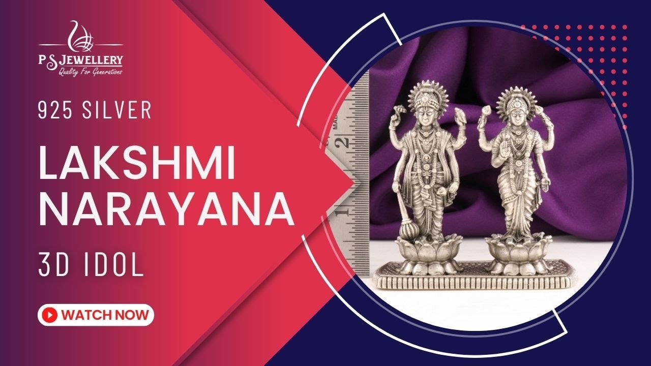 925 Silver 3D Lakshmi Narayana Swamy Articles Idols AI-530 - YouTube