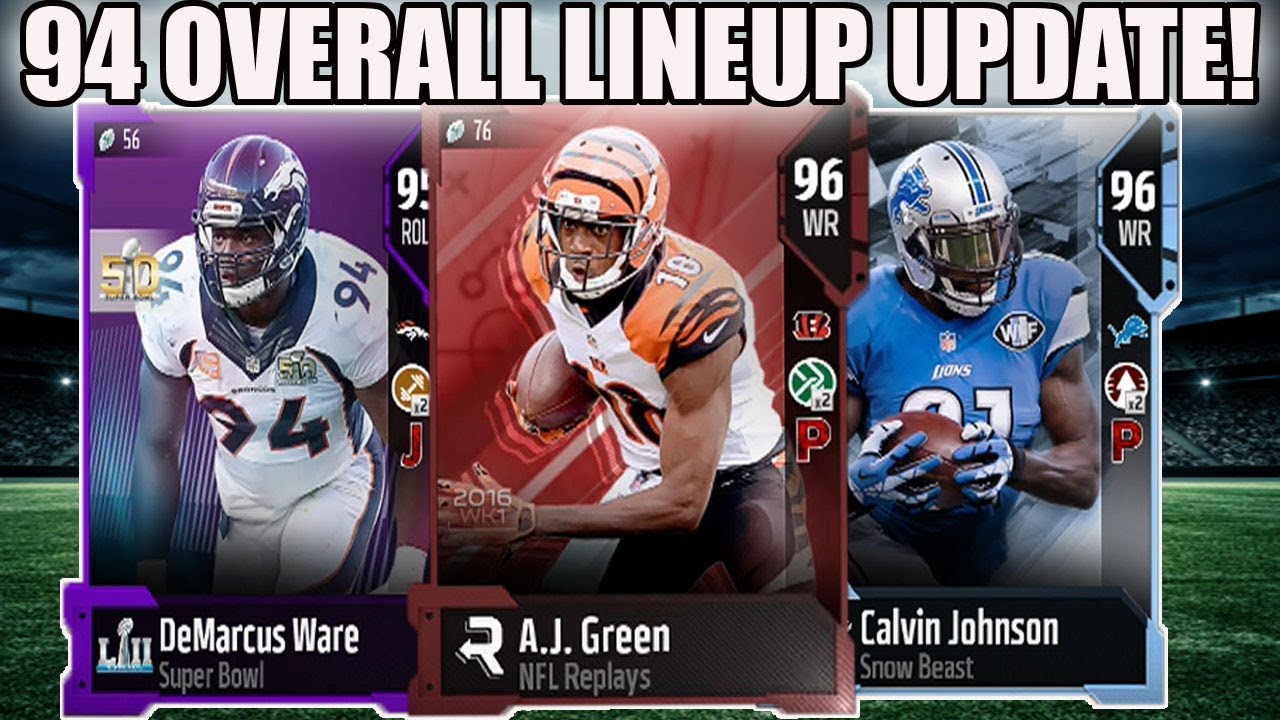 INSANE NEW 94 OVERALL LINEUP UPDATE! TONS OF NEW PICKUPS! | MADDEN 18 LINEUP UPDATE