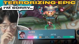 Hoon did 67% damage with Gusion in Epic | Mobile Legends