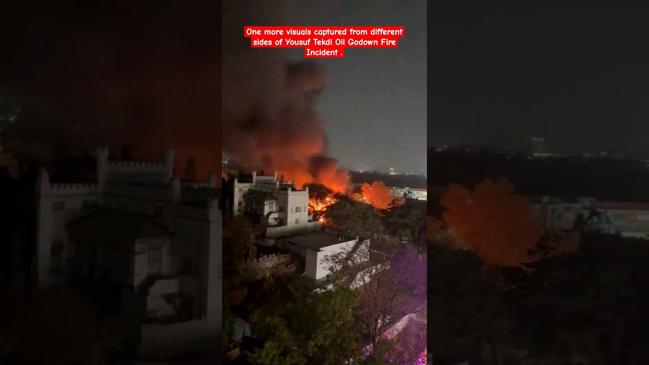One more visuals captured from different sides | Yousuf Tekdi Oil Godown Fire Incident .