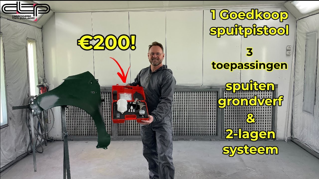 Ik leer hoe je met één pistool primer , base clearcoat spuiten !! - YouTube