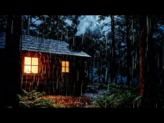 Rain Night in Forest Cabin | Cozy ASMR Ambience for Sleeping