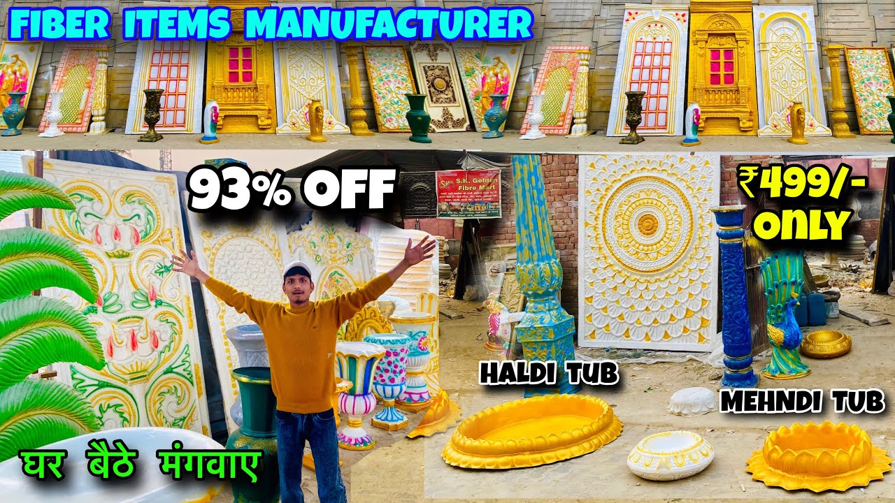 Fiber Decoration Items Manufacturer In Delhi | Palki, Pillars, Pots Panel, Maharaja Get, Murti Fiber