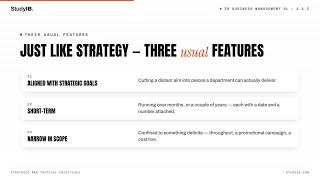 IB Business Management SL 1.3.3 — Strategic and Tactical Objectives