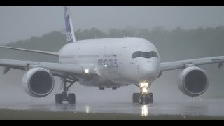 AMAZING take off | Heavy rain | Airbus A350-900 | Euroairport MLH-BSL