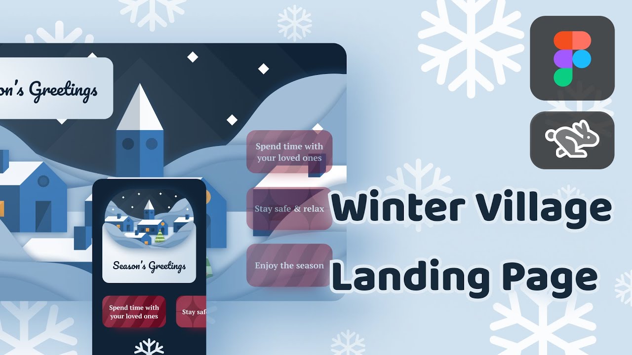 Responsive Winter Village Landing Page // Figma Tutorial