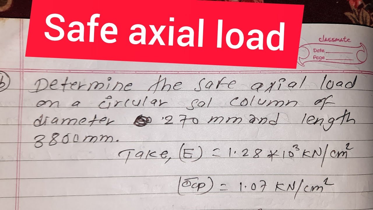 determine the safe axial load | timber important question for exam ...
