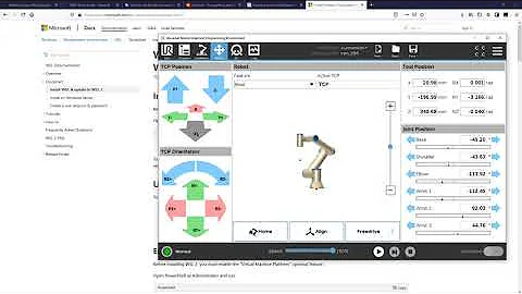URSim - UR5e Simulation Operating in Windows 10 WSL 2 Ubuntu 20.04 LTS