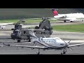 Triple US Army CH-47 Chinook Takeoffs from Tri-Cities Airport