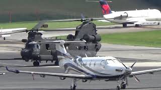 Triple US Army MH-47G Chinook (160th SOAR) Takeoffs from Tri-Cities Airport (KTRI)_05Oct18