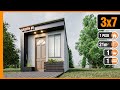 Diseño de Casa PEQUEÑA de 3x7 metros | Tiny House 21 m2 | Small House Design