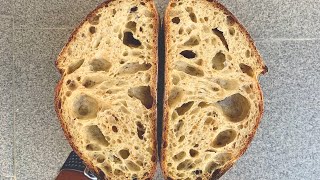 Sourdough country loaf خبز ريفي بالخميرة الطبيعية