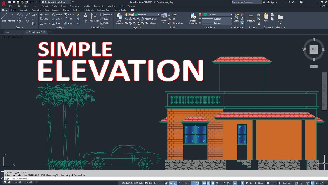 [COMPLETE] ELEVATION in AutoCAD in Hindi | AutoCAD Tutorial for ...