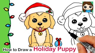 How to Draw a Holiday Puppy | Christmas Series #5