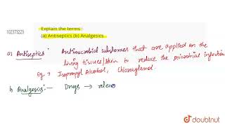 शब्दों की व्याख्या करें: (ए) एंटीसेप्टिक्स (बी) एनाल्जेसिक | कक्षा 12 | अक्टूबर 2014 | रसायन विज्... screenshot 1