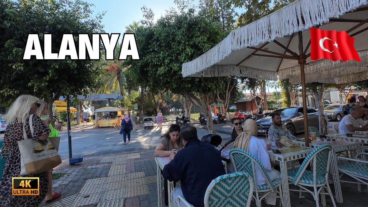 Alanya Cleopatra Beach Walking Tour Turkey | ALANYA Antalya Turkiye 4K