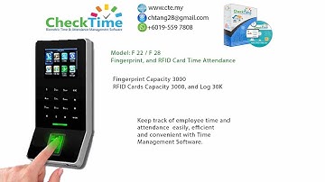 ZKTeco F22 F28  Intro to Fingerprint RFID Cards Time Attendance or Door Access