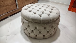 puff capitonê redondo passo a passo round tufted puff step by step