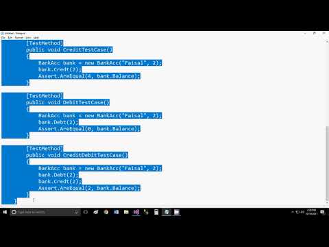 Visual Studio Unit Testing Demo