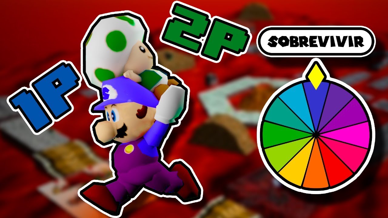 Mario 64 PERO HAY UNA RULETA DE RETOS!!!