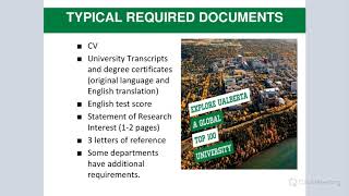 The Application Process for Graduate Studies - The University of Alberta and Université Laval