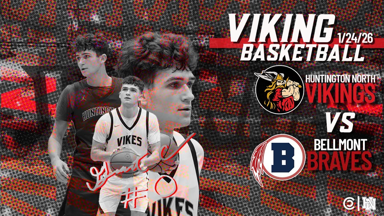 HN LIVE - Boys Basketball - Huntington North Vikings vs. Bellmont Braves 01/24/26 - North Arena