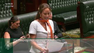 Community Recognition Statement - Lisa Weber - Jacqui Scruby MP 14.05.2026 Net Worth