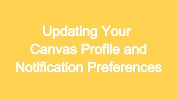 Updating Your Canvas Profile and Notification Preferences