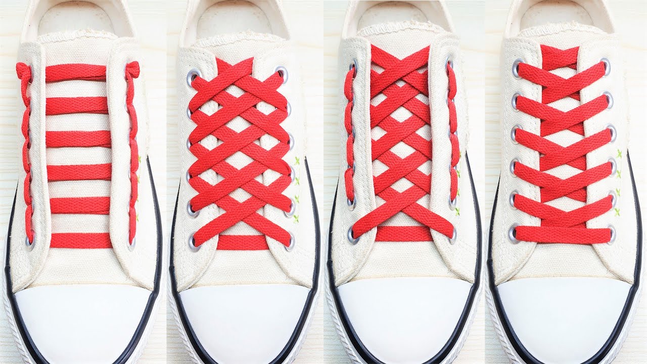 4 Way To Tie Shoelaces, Creative Idea to Fasten Tie Your Shoes Tutorial ...