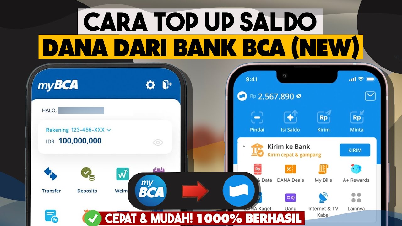 Cara Top up Saldo DANA dari Bank BCA | Transfer myBCA ke DANA