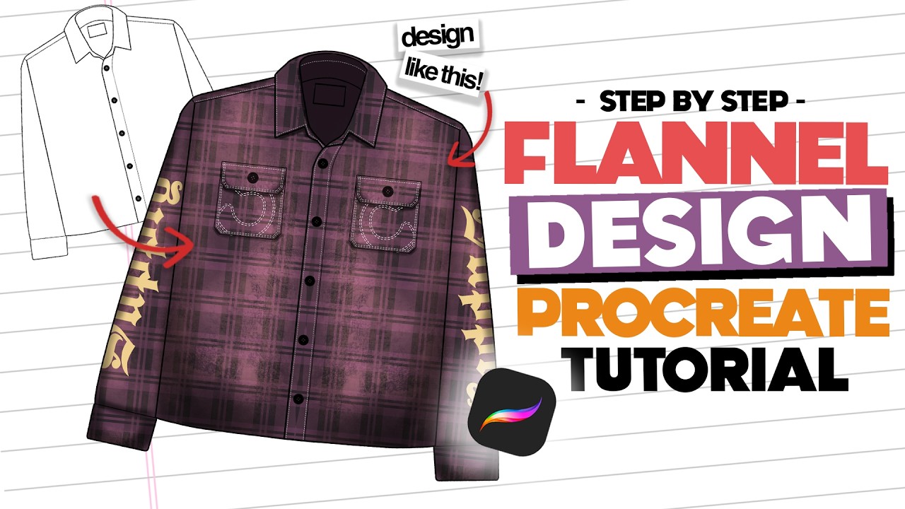 How I Design a Flannel Shirt in Procreate | Step-by-Step Tutorial - YouTube
