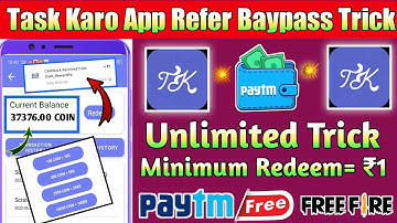 Task Karo App Unlimited Trick || Task Karo App Refer Baypass Trick || Task Karo App Payment Proof