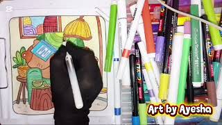 How to Color Cute Cats with Acrylic Colors || @ZeeUnwindArt  screenshot 5