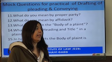 Mock Test on DRAFTING OF PLEADING & CONVEYANCING ( VIVA / practical ccs university)