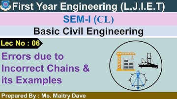 Lec-06_Errors due to Incorrect Chains & Examples | Basic Civil Engineering | First Year Engineering
